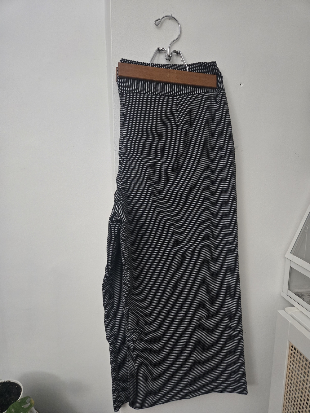 Black and White Patterned Dress Pants